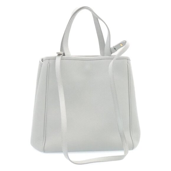 CELINE Small fold Cabas Hand Bag 2way Shoulder Bag Light Blue Auth 28800V - Picture 1 of 16